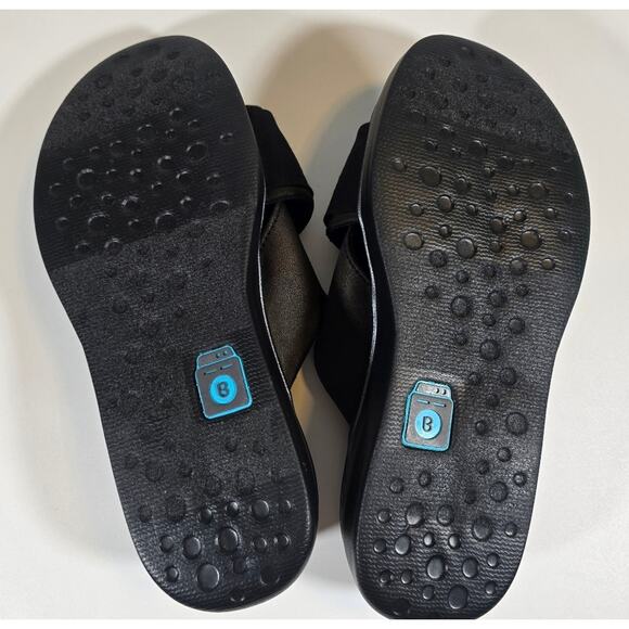 L BZees Women's Black Take a Bow Slide Sandal Size 7 Comfort Walking Lightweight - Picture 8 of 9